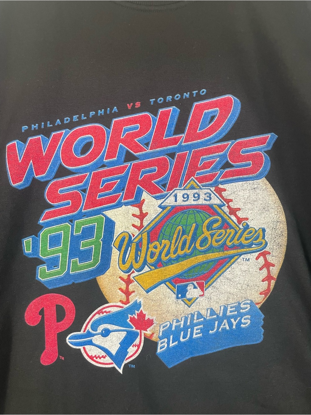 Peace collective Blue Jays 1993 World Series Phillies Sweatshirt Crewneck Sz 3XL - Picture 4 of 8